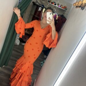 vestido flamenca naranja lunar naranja