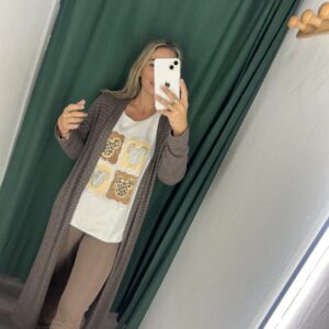 cardigan punto topo