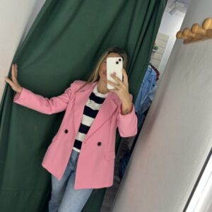 chaqueta zara rosa