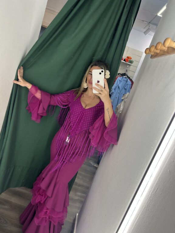 vestido buganvilla volante arriba tul