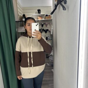 sudadera marron y beige