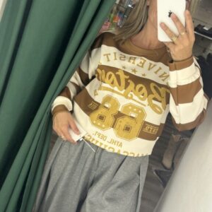 sudadera camel rayas 68