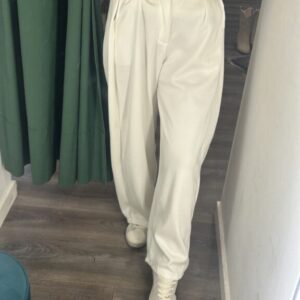 pantalon sport boton  blanco