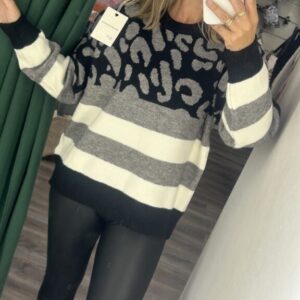 jersey animal print negro y gris
