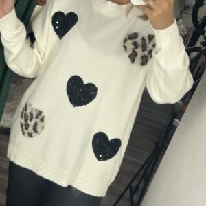 jerseis corazones leopardo y lentejuelas