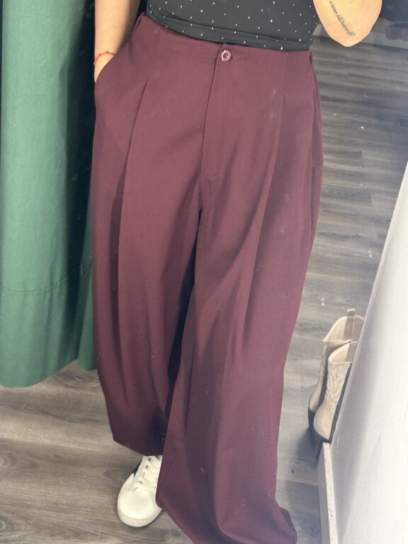 pantalon globo burdeos