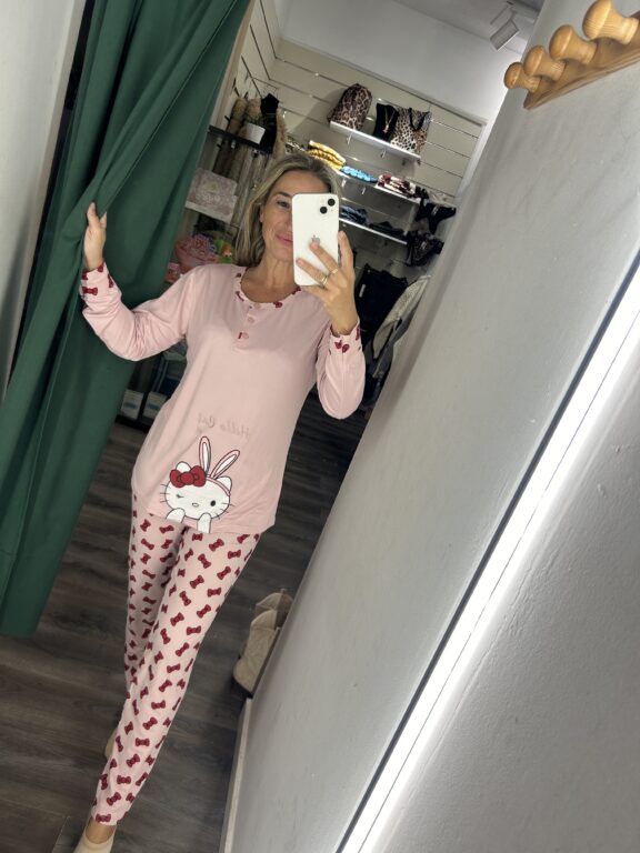 pijama kitty rosa claro