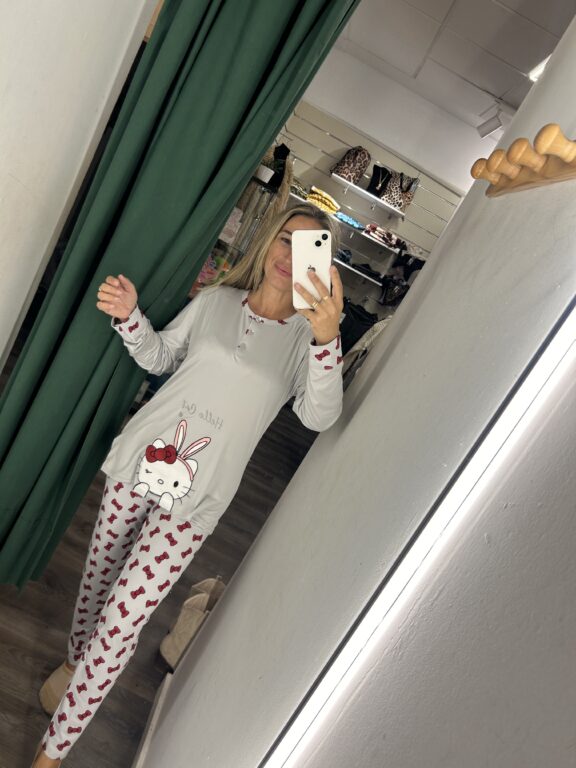 pijama kitty gris