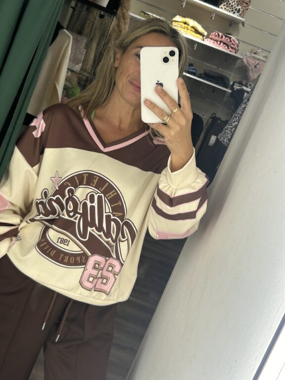 sudaderas california rosa y marron
