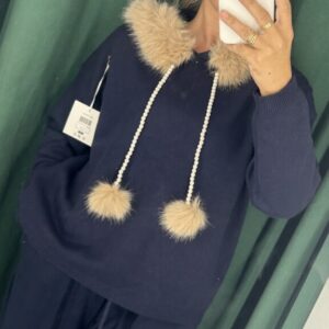 jersey pompon azul marino