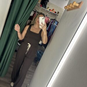 conjunto top y pantalon marron