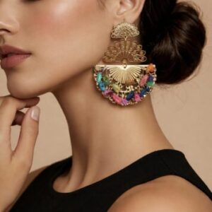 pendientes abanico colores