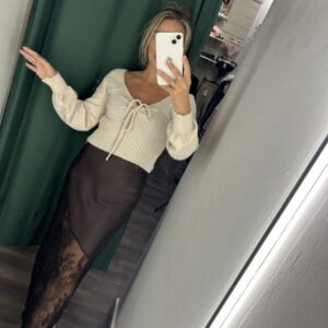 jersey con lacito beige