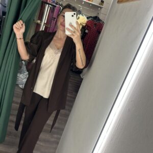 Conjunto marrón chocolate chaqueta