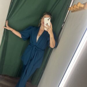 Conjunto chaqueta azul petroleo