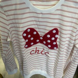 sudadera raya rosa lazo minnie