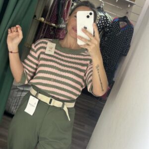 jersey verde rayas rosa