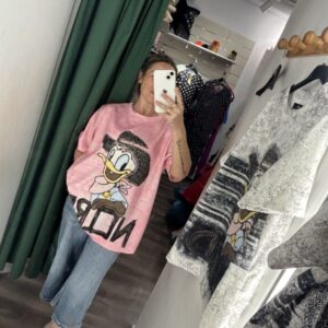 camiseta pato donald rosa