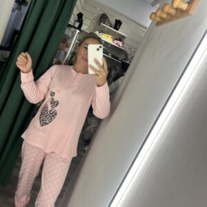 pijama corazon leopardo rosa
