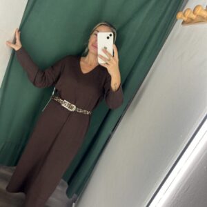 vestido punto y canale marron