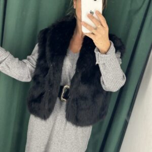 chaleco pelo vestir negro