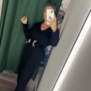 vestido canale y punto negro