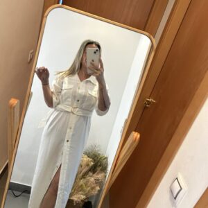 vestido safari blanco