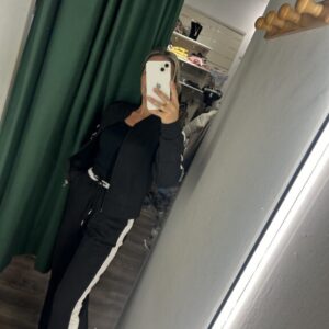 chandals negro raya blanca