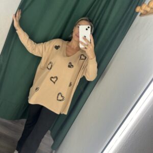 jersey camel corazones leopardo