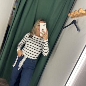 camiseta canale blanca rayas negra