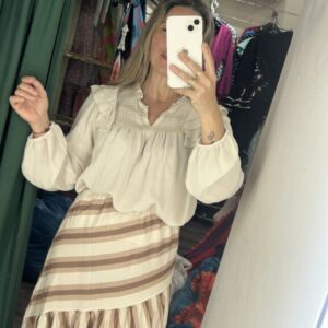 camisa beige manga larga