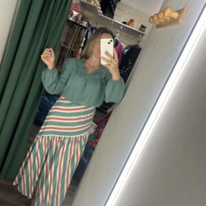 falda rayas turquesa