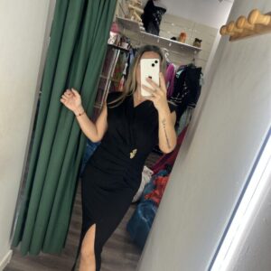 vestido canalé negro