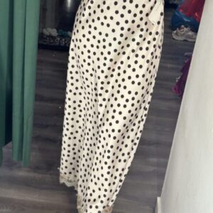 Falda satén beige lunar marrón