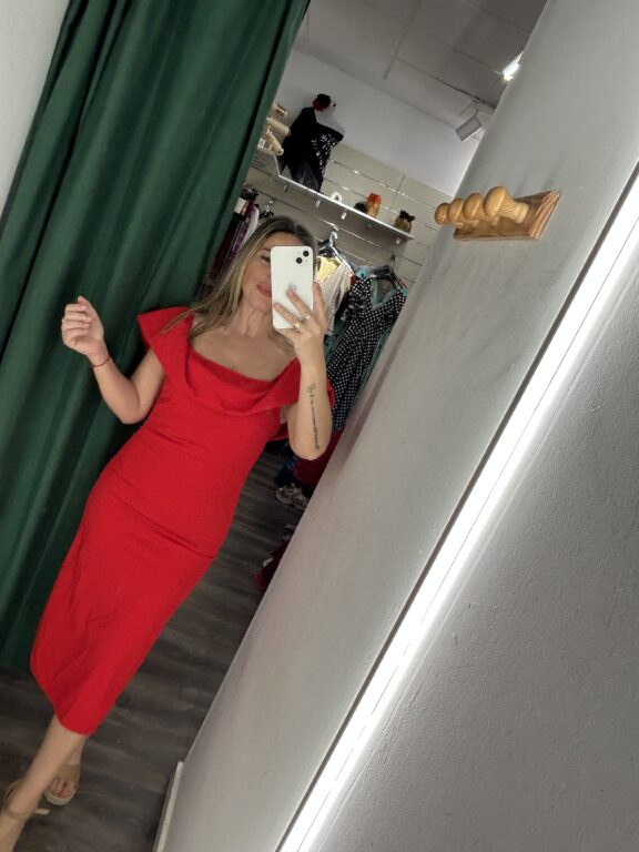 Vestido rojo volante