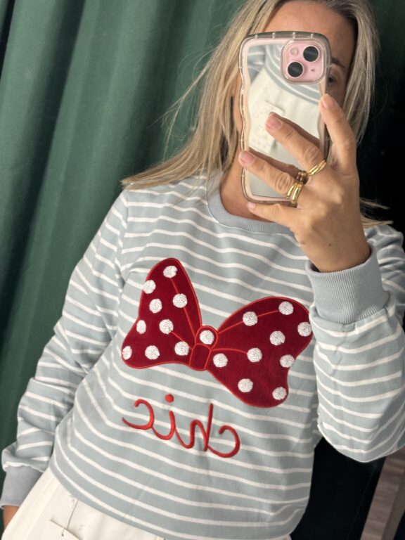 sudadera lazo minnie celeste
