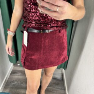 falda pantalón burdeos