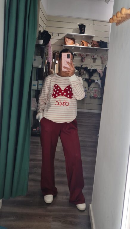 sudadera raya rosa minnie