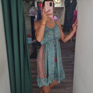 vestido turquesa india
