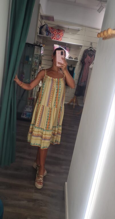 vestido espiga amarillo