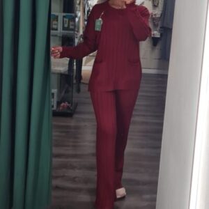 conjunto burdeos bolsillos