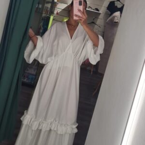 vestido blanco con mangas