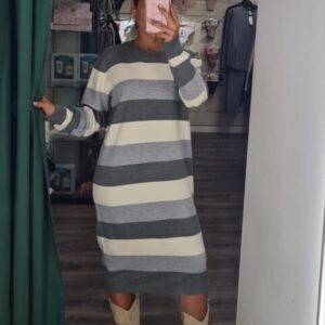 vestido rayas tonos grises