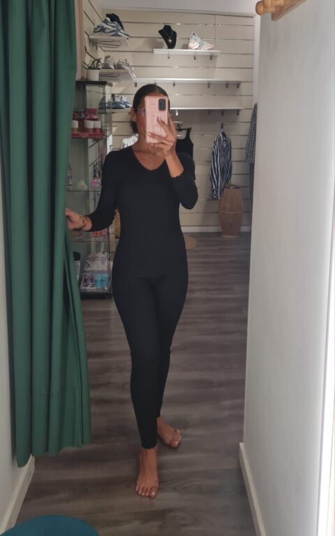 pijama encaje negro