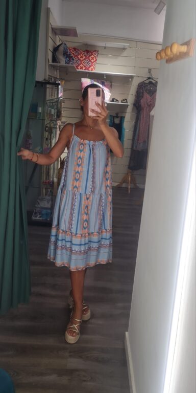 vestido espiga celeste