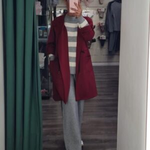 cardigan burdeos algodon