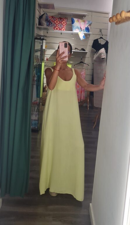 vestido amarillo largo