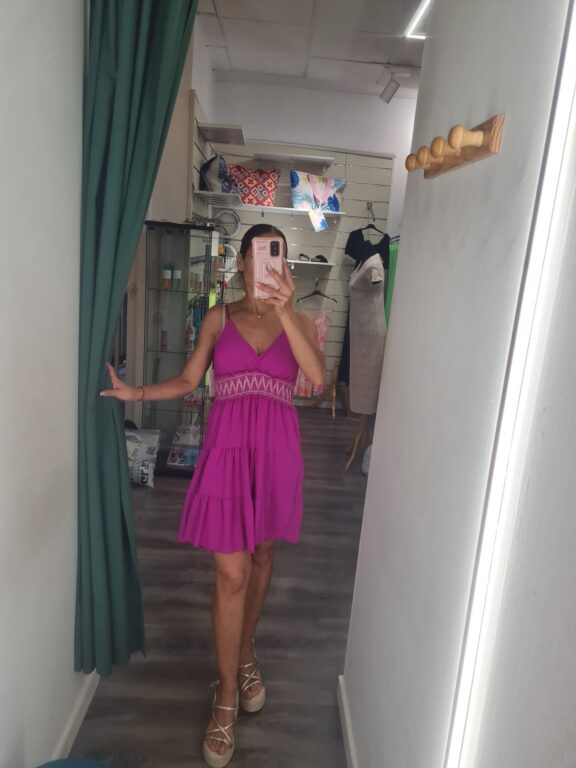 vestido buganvilla con cascos