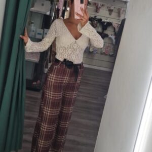 pantalon cuadros burdeos